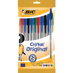 BIC 830865 stylo à bille Noir, Bleu, Vert, Rouge 10 pièce(s)