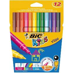 BIC Visa stylo-feutre Fin Multicolore 12 pièce(s)