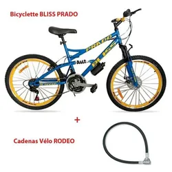 Bicyclette BLISS PRADO 18 Vitesse 24" - Bleu & Jaune