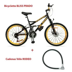 Bicyclette BLISS PRADO 18 Vitesse 24" - Noir & Jaune