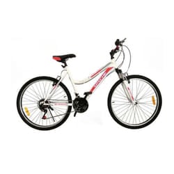 Bicyclette VTT PRADO APACHE 18 Vitesse 24" Blanc et Rouge