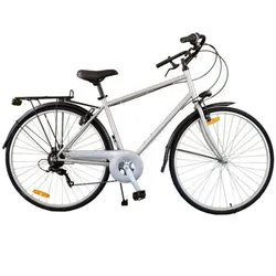 Bicyclette VTT RODEO 6 Vitesses 27" Avec Torche - Silver