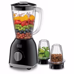 Blender Black + Decker 3en1 - Puissance: 400 Watts - Capacité du Bol: 1.5 Litres - Matière du Bol Plastique - Lame en acier i ...