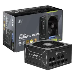 Bloc D'Alimentation Gamer MSI MAG A650GLS PCIE5 80 Plus Gold Noir