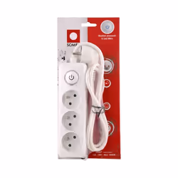 Bloc Multiprise SOMEF - Nombre de prises: 3 prises d'alimentation - Puissance: 3500W - Tension: 230V - Intensité: 16A - Descr ...
