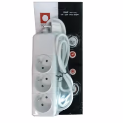 Bloc Multiprise SOMEF Sans Interrupteur - Nombre de prises: 3 prises d'alimentation - Puissance: 3500W - Tension: 230V - Inte ...