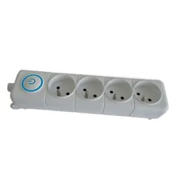 Bloc Multiprise SOMEF 4 Modules Avec Bouton poussoir 3 M - Blanc