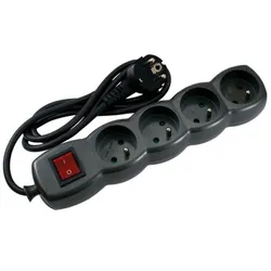 Bloc Multiprise SOMEF 4 Modules Avec Interrupteur 3 M - Noir