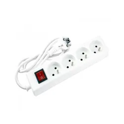 Bloc Multiprise SOMEF 4 Modules Avec Interrupteur 3M - Blanc