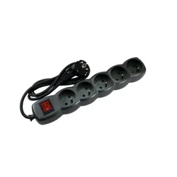 Bloc Multiprise SOMEF 5 Modules Avec Interrupteur 3 M - Noir