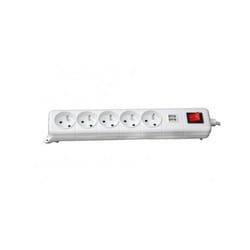 Bloc Multiprise SOMEF 5 Modules Avec Interrupteur + USB 1.4 M - Blanc