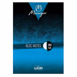 Bloc Note YAMAMA Manager - Format: A4 - Nombre de pages: 100 Pages - Reliure: Piquée - Grammage: 80g - Papier haut de gamme,  ...