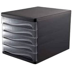 Bloc tiroir ARK 5 étages - Noir & Transparent