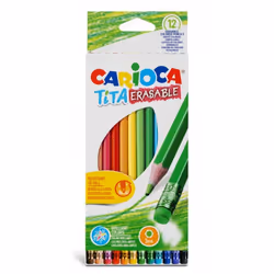 Boîte de 12 Crayons de couleur CARIOCA TITA effaçables
