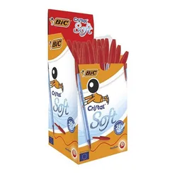 Boite de 50 Stylos BIC Cristal Soft - Rouge