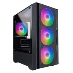 Boîtier Gamer LINKWORLD Micro-ATX 4 Fans RGB - Noir