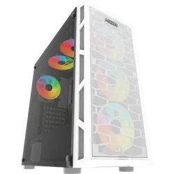 Boîtier Gamer MIDI Tour ARCTURUS Argent Éclairage RGB Blanc