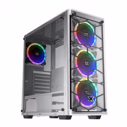 Boîtier Moyen Tour pour carte mère ATX/M-ATX/M-ITX/E-ATX - 4 ventilateurs 120 mm LED RGB préinstallés - Ventilateurs : Façade ...