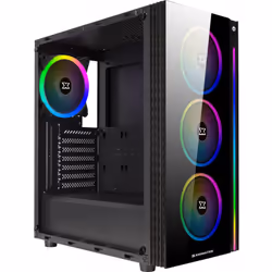 Boîtier Moyen Tour pour carte mère ATX/M-ATX/Mini-ITX - Fenêtres en verre trempé sur le côté et à l'avant - 6 emplacements de ...