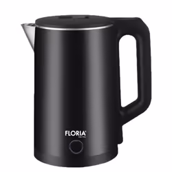 Bouilloire à Double Paroi FLORIA - Puissance: 1500 Watts - Capacité: 2 Litres - Base Pivotante 360° - Alimentation: 220-240V/ ...
