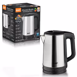 Bouilloire Sans Fil RAF - Puissance: 1800 Watts - Capacité: 2.3 litres - Base Pivotante 360° - Ébullition rapide - Voyants lu ...