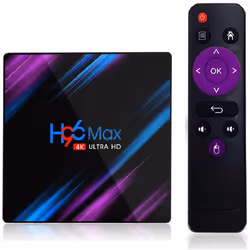 Box Android H96 MAX UHD 4K avec Abonnement 12 Mois IPTV + VOD - Processeur Quad Core - Résolution Ultra HD 4K - Wifi - RAM 4  ...