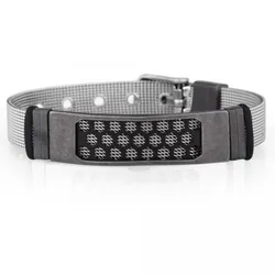 Bracelet Homme Daniel Klein Noir Et Argent (DKJ.4.2093-1)