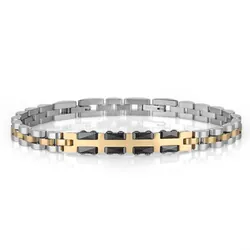 Bracelet Homme Polo Santa Barbara Argent Et Gold (SBJ.6.1080-2)