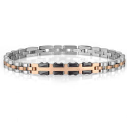 Bracelet Homme Polo Santa Barbara Argent Et Rose Gold (SBJ.6.1080-3)
