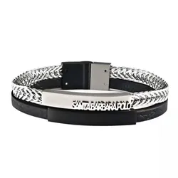 Bracelet Homme POLO SANTA BARBARA - Noir&Silver (SBJ-6-1015-1)