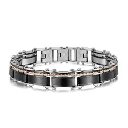 Bracelet Homme Santa Barbara Polo Noir Et Gold (SBJ.6.1042-3)