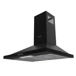 Brandt BHP3610B - Hotte decorative pyramide, 60 cm, 400 M³/h, 3 vitesses, eclairage LED, noir