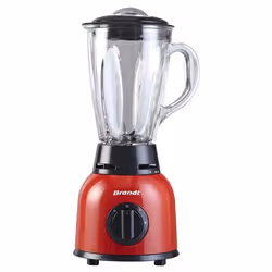 Brandt BLE515R, Mélangeur de table, 1,5 L, Fonction d'impulsion, 0,7 m, 500 W, Noir, Rouge, Transparent