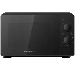 Brandt SE2000BA - Micro-ondes solo pose libre, 20 L, 700 W, minuterie 35 min, décongélation, plateau 25,5 cm, noir