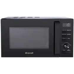 Brandt SM2500BA - Micro-ondes solo pose libre, 25 L, 900 W, minuterie 30-95 min, plateau 27 cm, noir