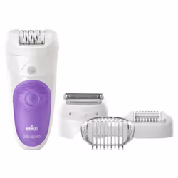 Braun SE 5541, Violet, Blanc, 28 pince(s), Arrière de la cuisse, Bikini, Cuisse avant, Extérieur de la cuisse, Epilation, Ras ...