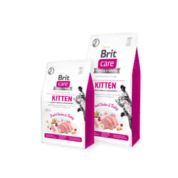 Brit Care Cat Grain-Free Kitten 2 kg croquette pour chat Chatons Pomme, Camomille, Poulet, Airelle, Pois, Volaille, Saumon, Dinde