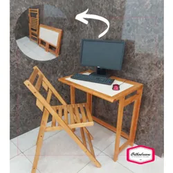 Bureau avec chaise pliante Orthodream En Bois Naturelle