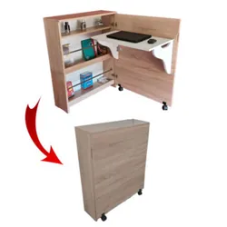 Bureau Pliable Compact Économiseur D'espace 2 En 1