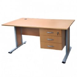 Bureau Standard 3 tiroir stratifie 180 x 90 X 75 SOTUFAB (BS0115)