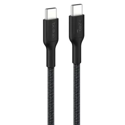 Câble Belkin à gaine tressée USB-C vers USB-C (240 W) 3 m / Noir