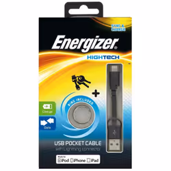 Câble de Poche USB Plat Lightning Charge / Data - Noir