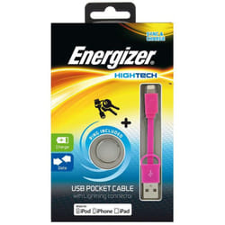 Câble de Poche USB Plat Lightning Charge / Data - Rose