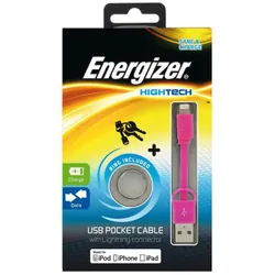 Câble de Poche USB Plat Lightning Charge / Data - Rose