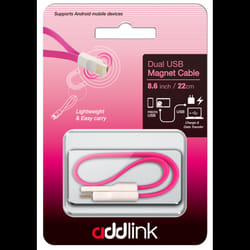 Câble Micro USB ADDLINK C10 22cm - Rose (AD22MUC10P2)