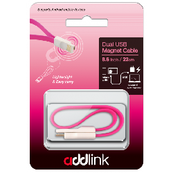 Câble Micro USB ADDLINK C10 22cm - Rose (AD22MUC10P2)