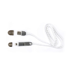 Câble SBOX 2en1 USB Vers Micro USB et Lightning / 1M - Blanc