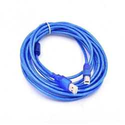 Câble USB Blindé 5M Pour Imprimante Bleu Transparent