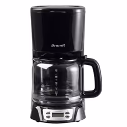 Cafetière à Filtre BRANDT - Puissance 1000 W - Capacité de 1,8L - Programmable 24h - Système anti-goutte - Verseuse verre gra ...