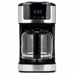 Cafetière électrique LIVOO - Capacité 1,8 Litres (12 à 15 tasses) - Puissance : 900 W - Système anti-gouttes - Affichage LED  ...